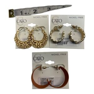 Cato Set Of 3 Earrings Gold Color & Potters Clay Color